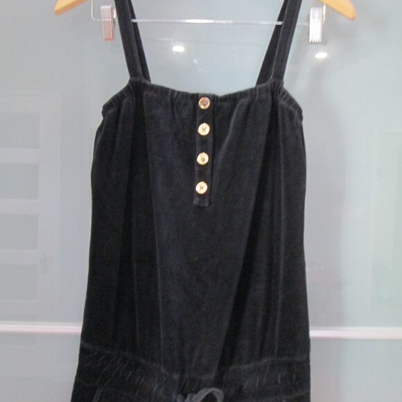 *SOLD* Juicy Couture S Black Vintage Y2K Velvet Luxury Romper/Playsuit - Picture 3 of 9